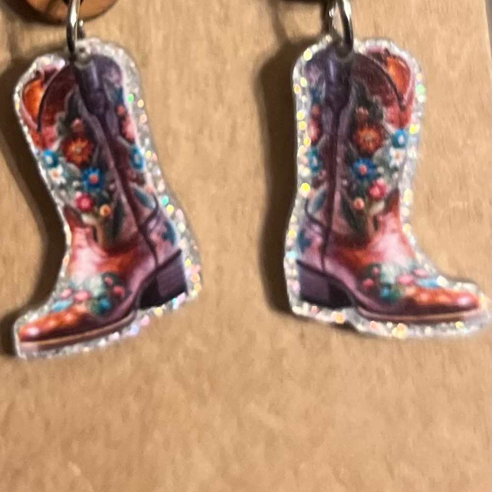 Colorful Cowboy Boot Earrings